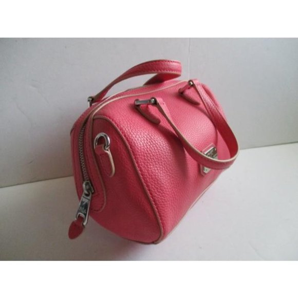 **Lauren Ralph Lauren Candy Pebbled Cotton Pink Polyurethane Satchel - Picture 4 of 9
